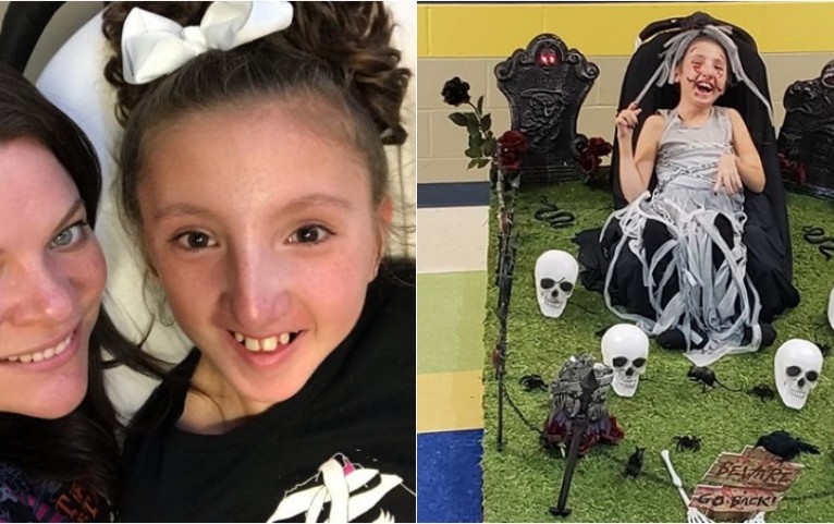 11-year-old Girl with Cerebral Palsy Bags Gold during Halloween Party