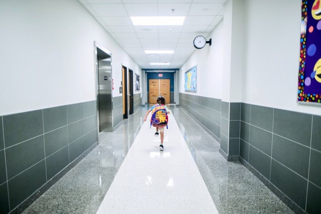Child in a hallway