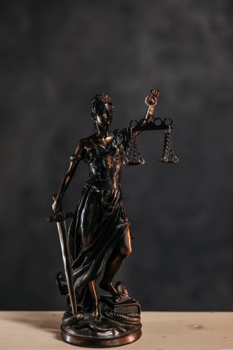 Close-up Photo of a Lady Justice Statuette