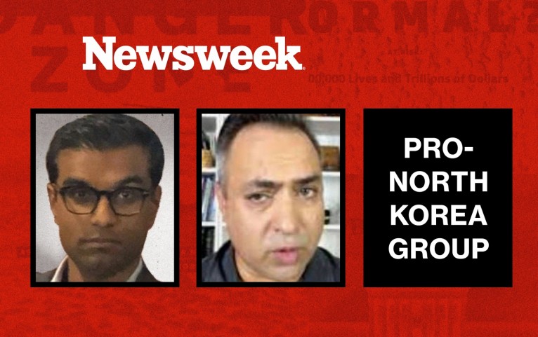 Left: Newsweek CEO Dev Pragad. Middle: Naveed Jamali, Ex-Russian Double Agent. Right: Naveed Used Pro-North Korea Media Cell's Materials For Newsweek Article
